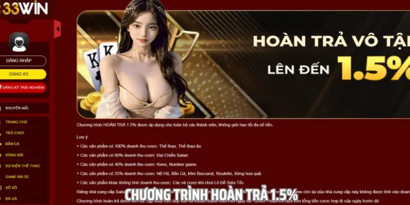 Chi tiết quy trình nhận hoàn trả tại 33Win